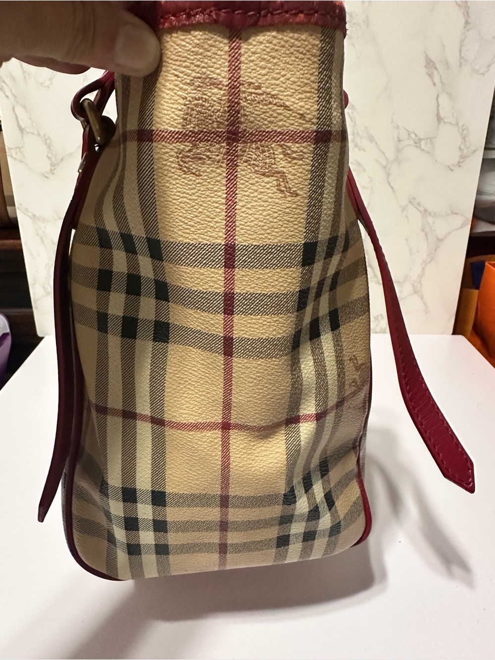 BURBERRY ❤️🌟HAYMARKET CHECK TOTE BAG ⭐️ - Picture 3 of 9